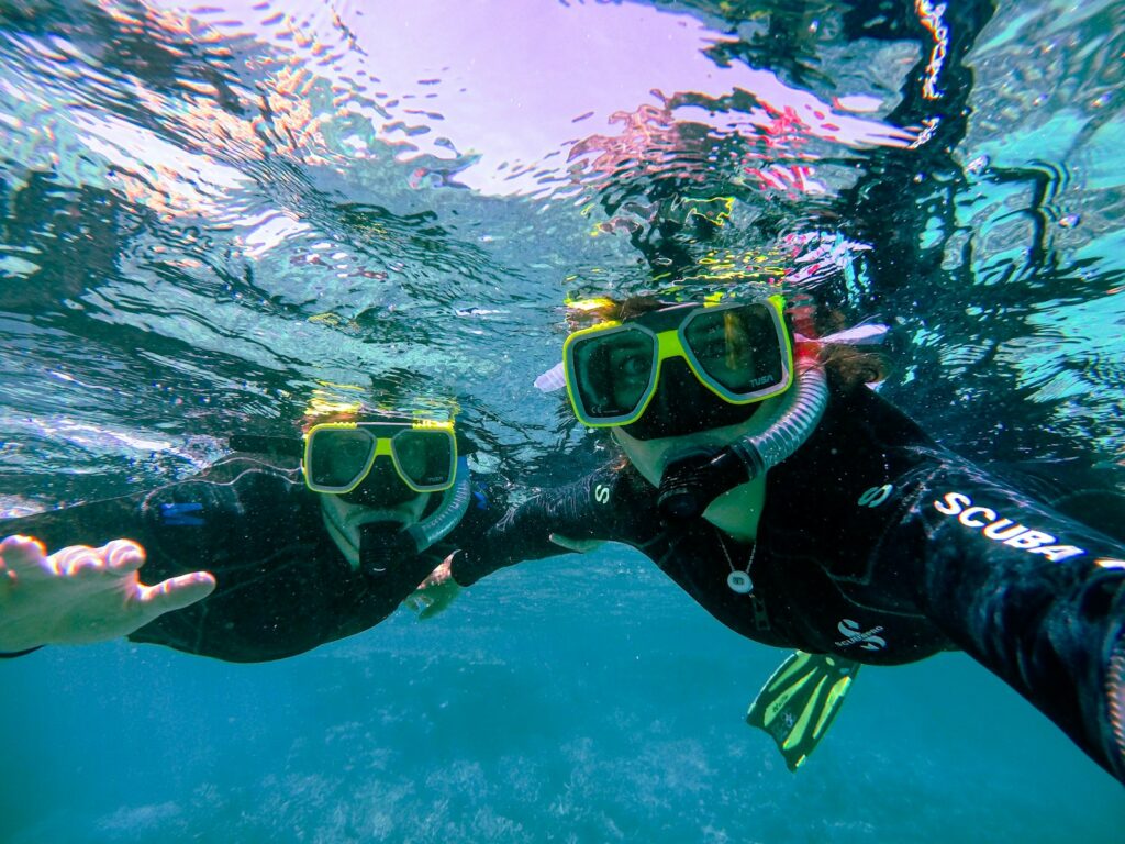 a person in scuba gear under water